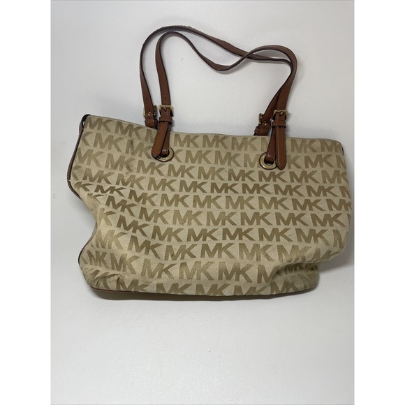 Michael Kors Women's Tote Logo Purse/ Bag Beige - Picture 1 of 8